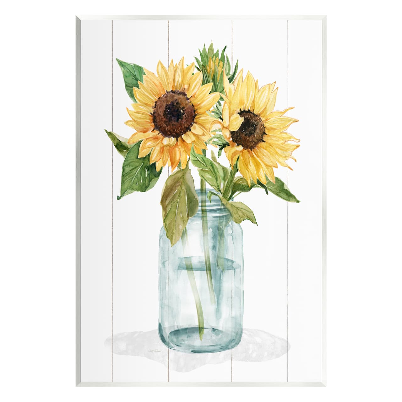 Stupell Industries Yellow Sunflowers Country jar Wall Plaque Art